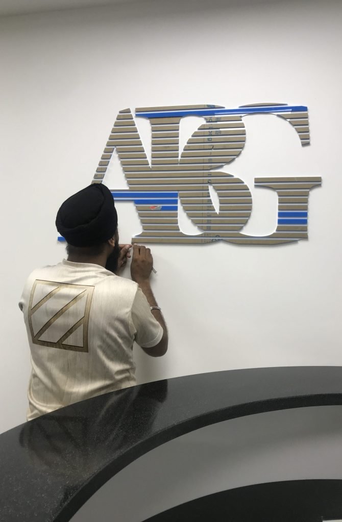 3d logo installation